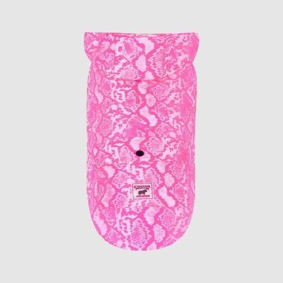 Canada Pooch Pick Me Poncho - Pink Snakeskin - Picture 1 of 3